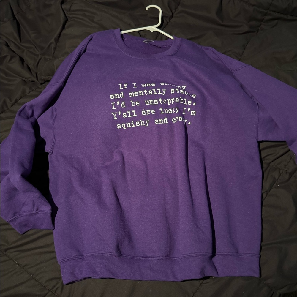 Purple Unisex Funny Graphic Sweatshirt